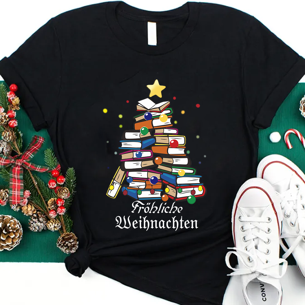 Fröhliche Weihnachten Bücher T-Shirt