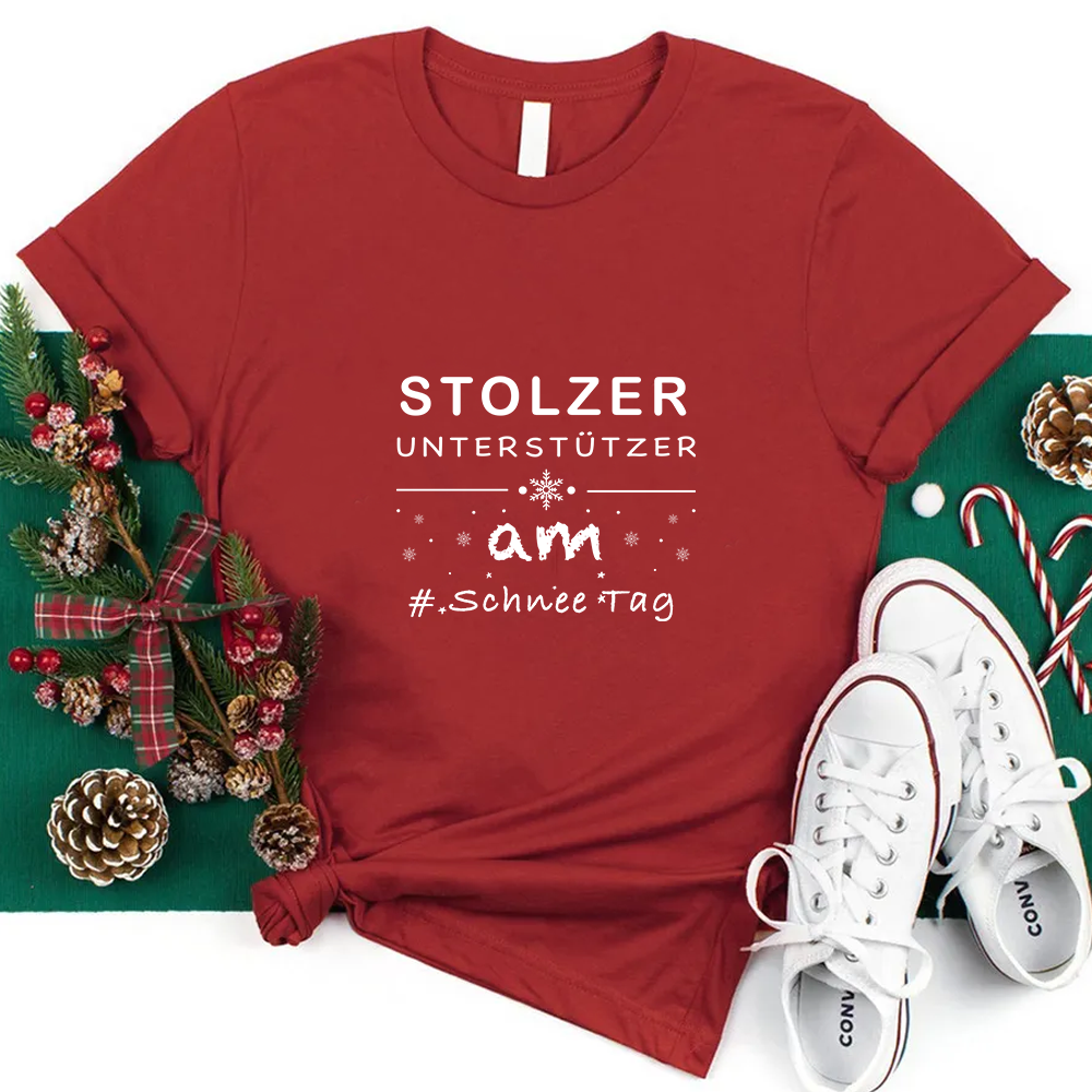 Stolzer Unterstützer Am Schnee Tag Lehrer T-Shirt