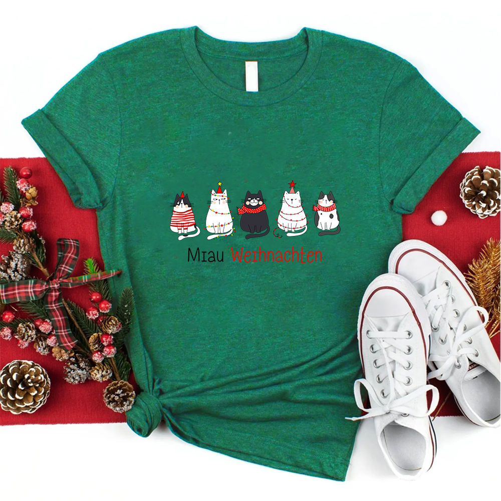 Miau Weihnachten Lehrer T-Shirt
