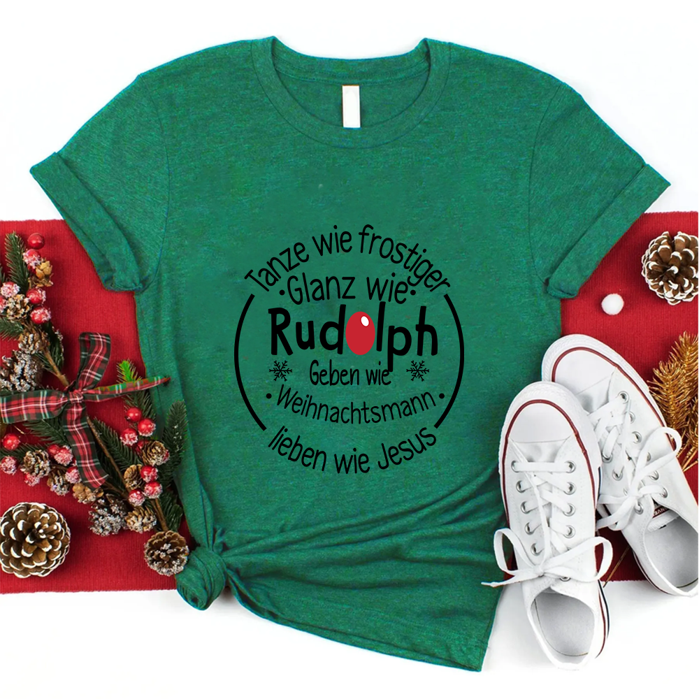 Tanze Wie Frostiger Glanz Wie Rudolph Lehrer T-shirt.