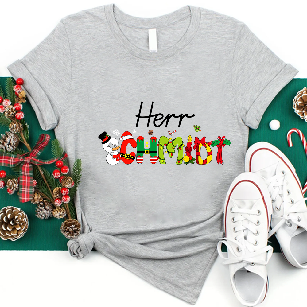 Personalisiertes Weihnachten Lehrer T-Shirt