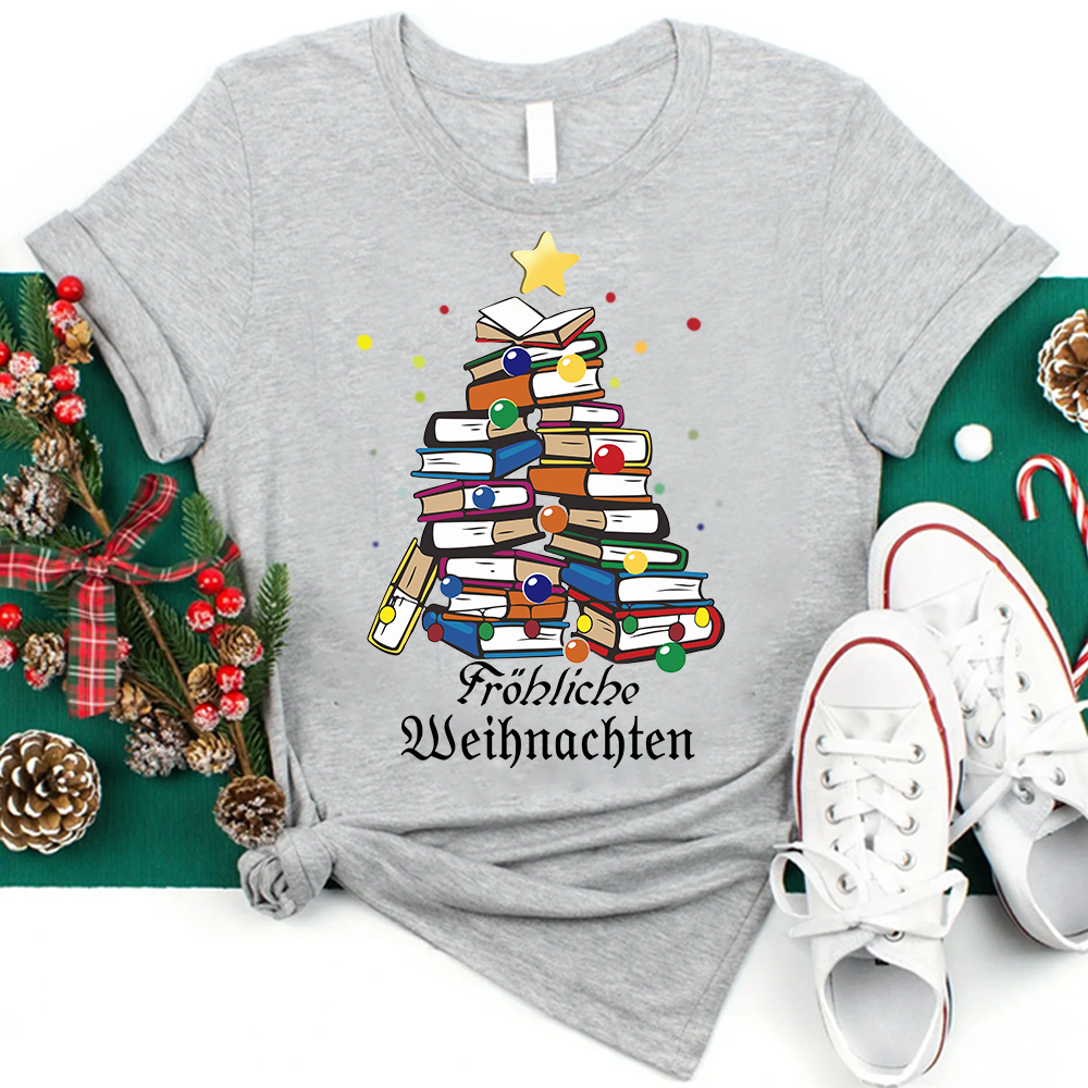 Fröhliche Weihnachten Bücher T-Shirt