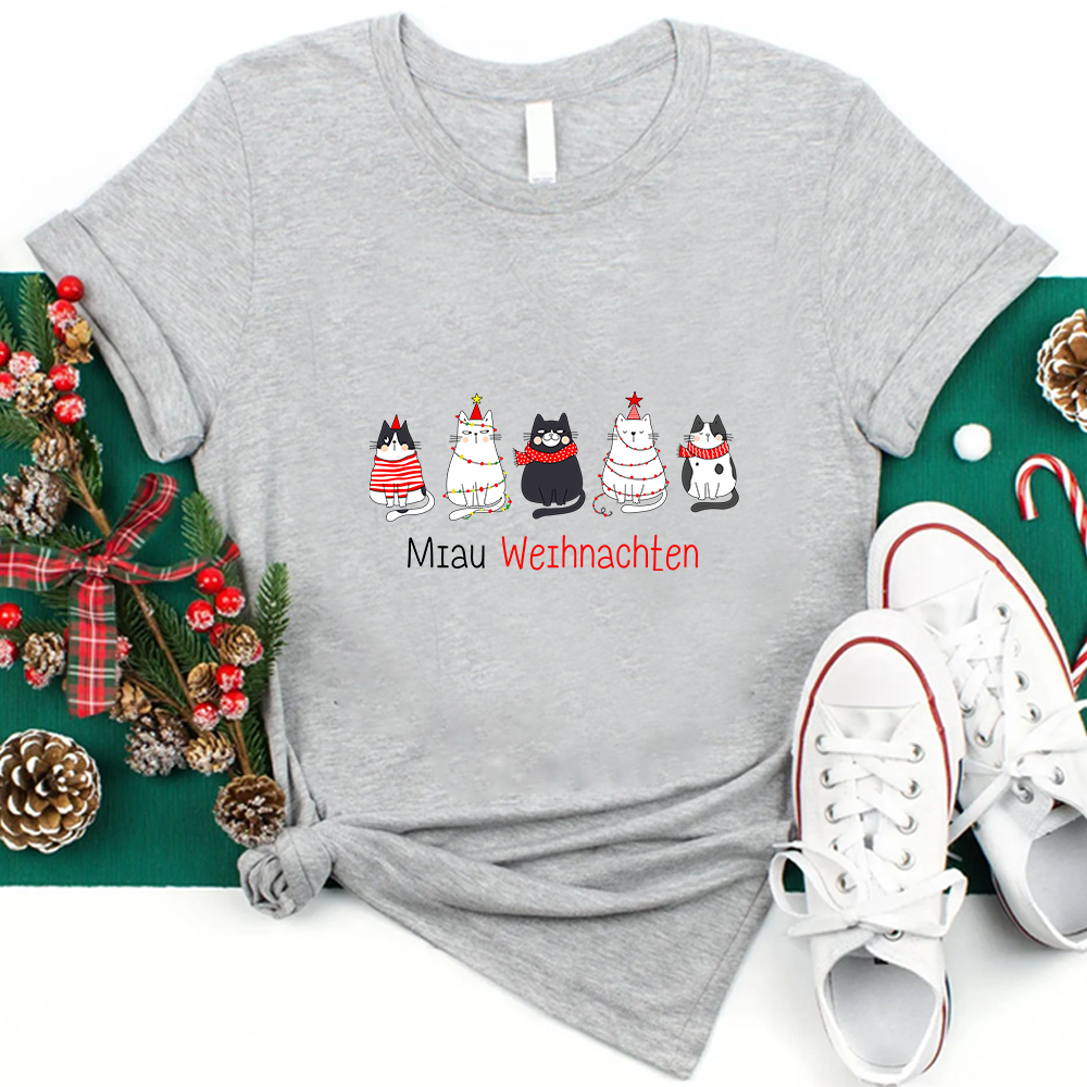 Miau Weihnachten Lehrer T-Shirt