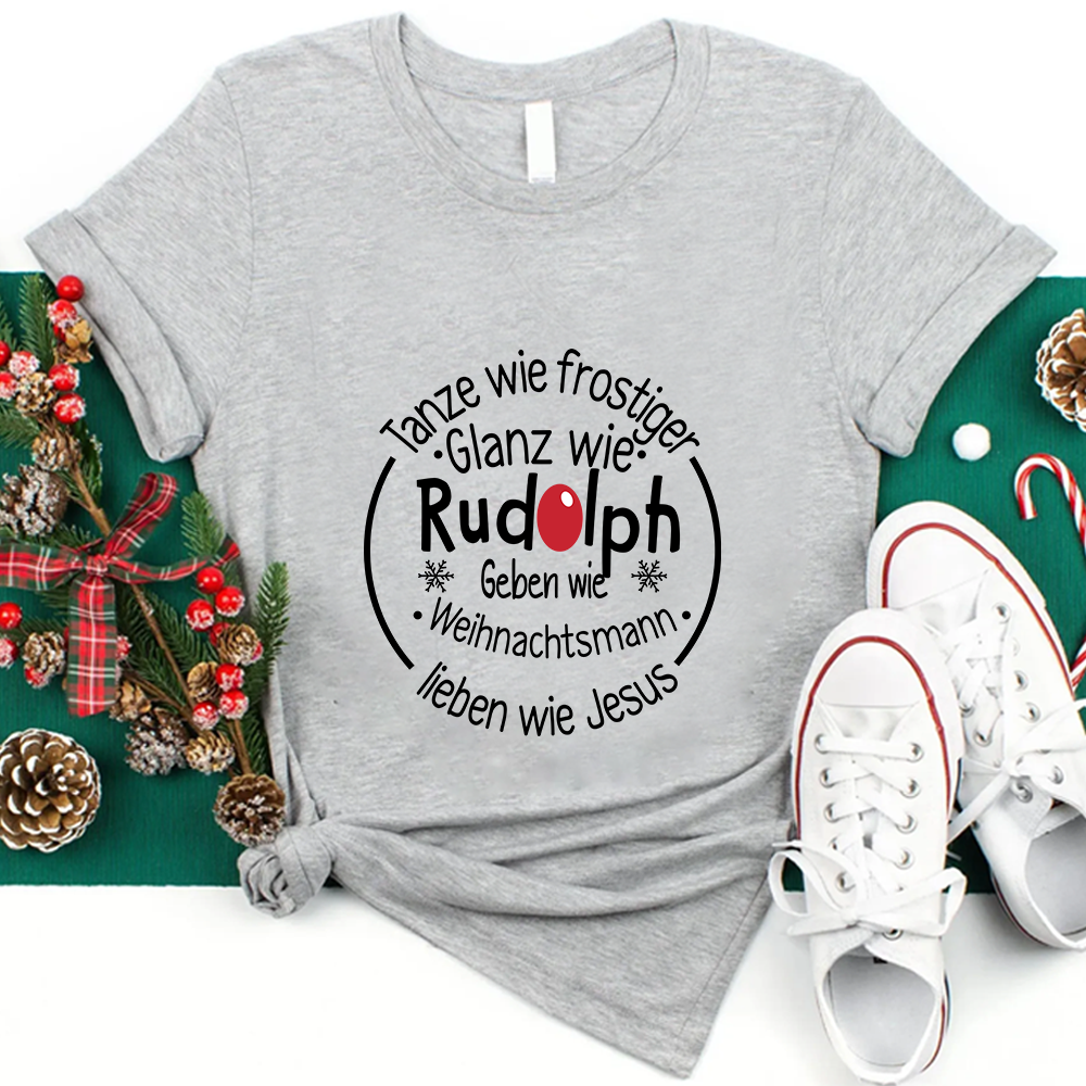 Tanze Wie Frostiger Glanz Wie Rudolph Lehrer T-shirt.