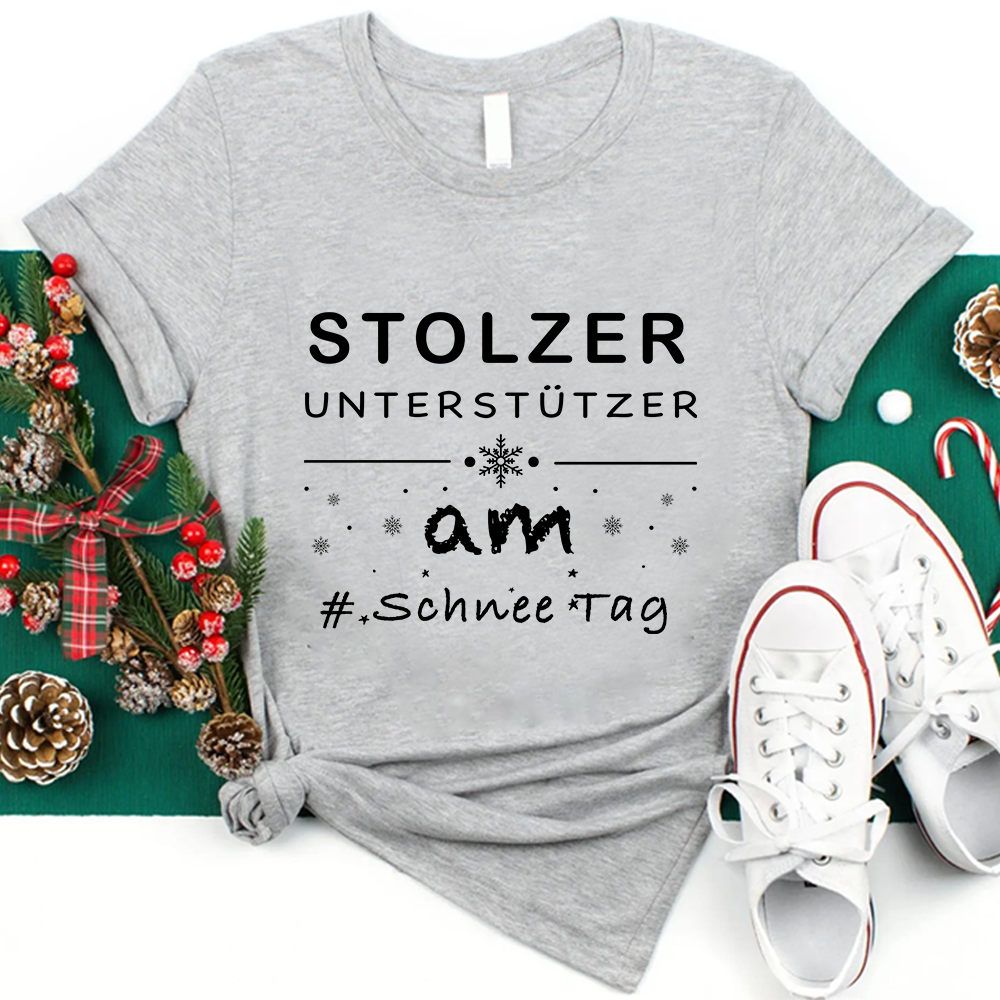 Stolzer Unterstützer Am Schnee Tag Lehrer T-Shirt