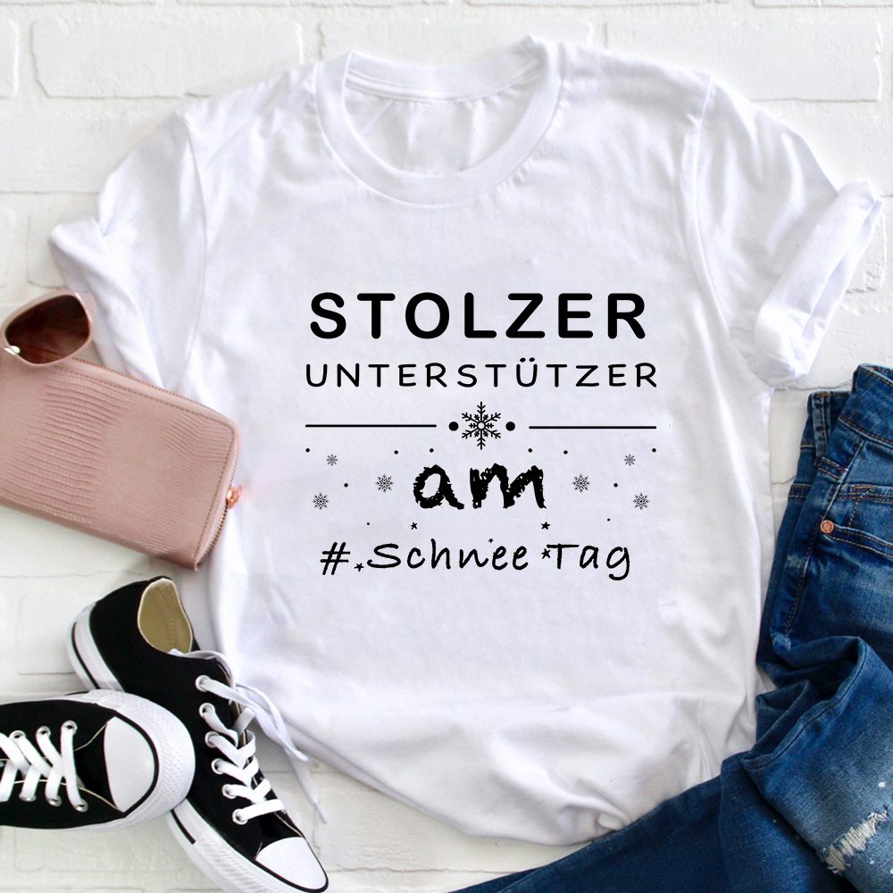 Stolzer Unterstützer Am Schnee Tag Lehrer T-Shirt