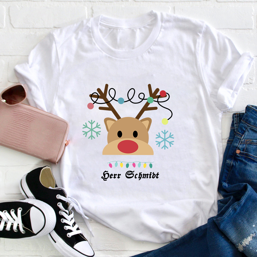 Personalisiertes Weihnachten Lehrer T-Shirt