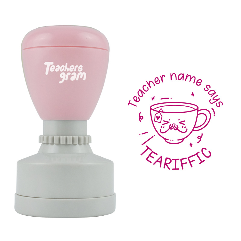 Personalized Teacher Says TEARIFFIC Stamp
