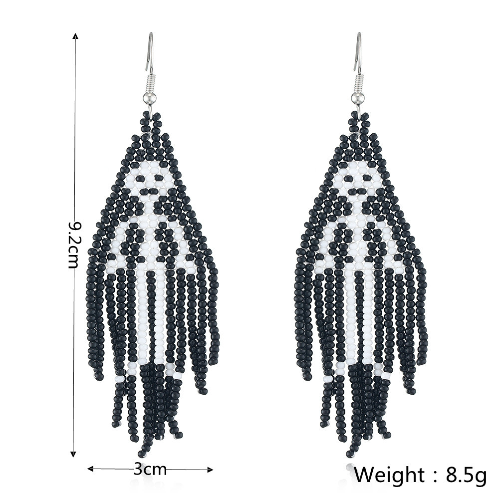 Halloween Skeleton Ghost Beaded Earrings