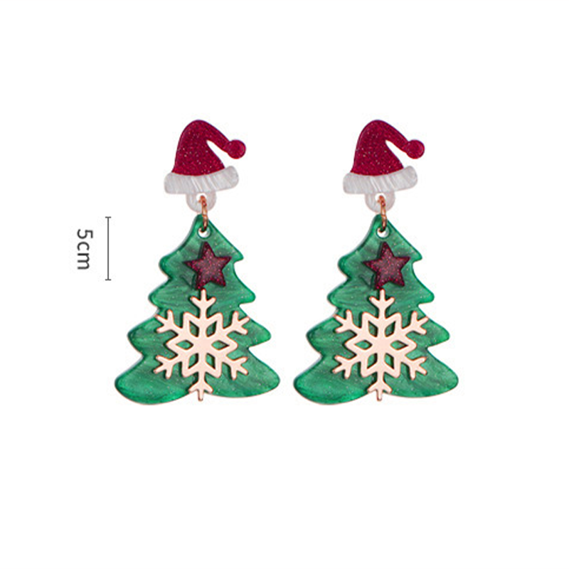 Sparkling Christmas Tree Acrylic Earrings