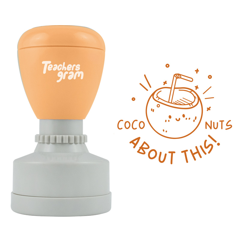 Kokosnüsse darüber Lehrer Stempel