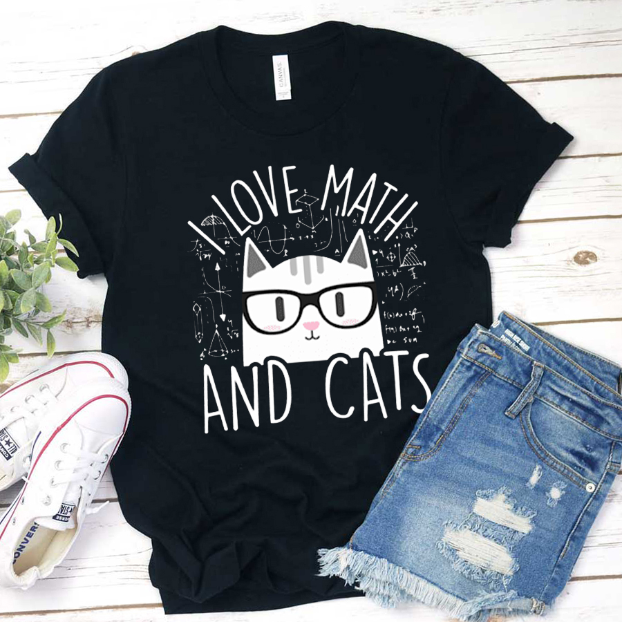 I Love Math And Cute Cats T-Shirt