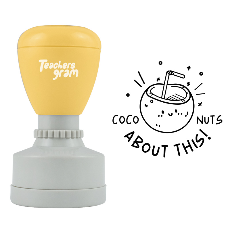 Kokosnüsse darüber Lehrer Stempel