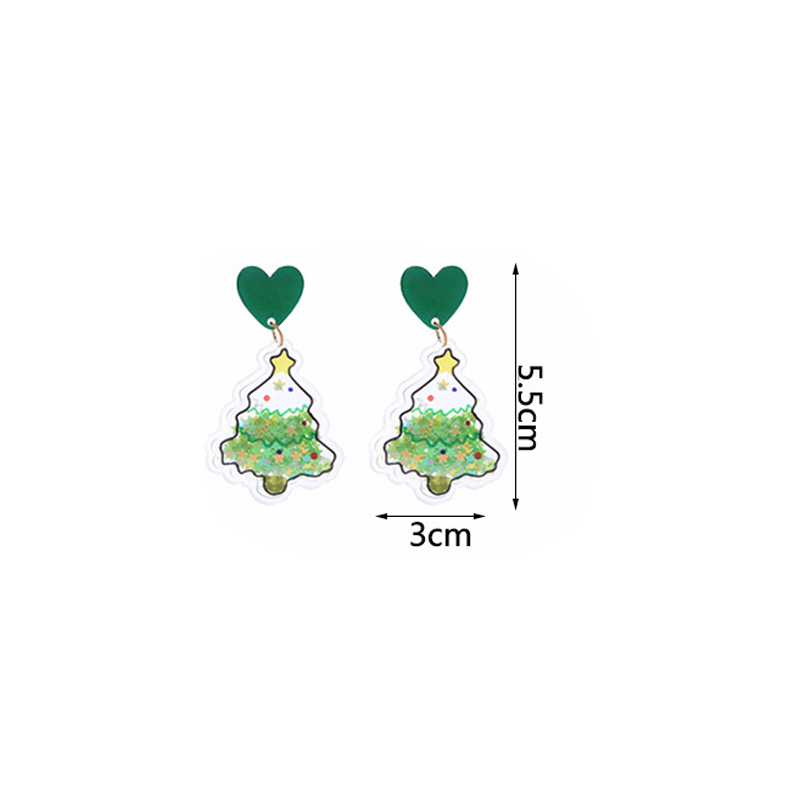Christmas Tree Glitter Teacher Acrylic Earrings
