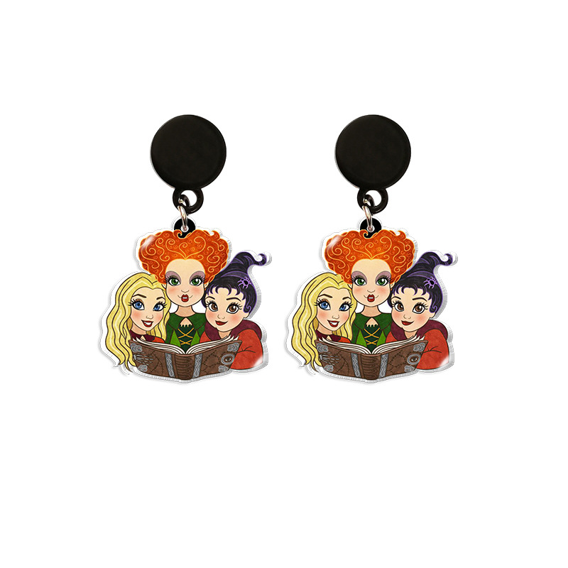 Hocus Pocus Halloween Witch Acrylic Earrings