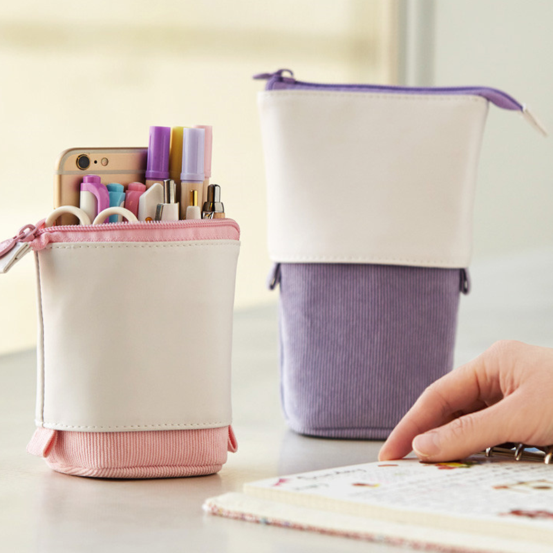 Personalized Candy Colors Stretchable Corduroy Elephant  Pencil Case