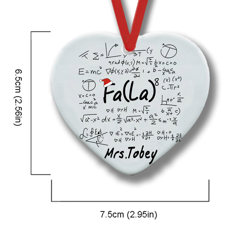 Personalized Fa La Math Teacher Ceramic Christmas Ornament
