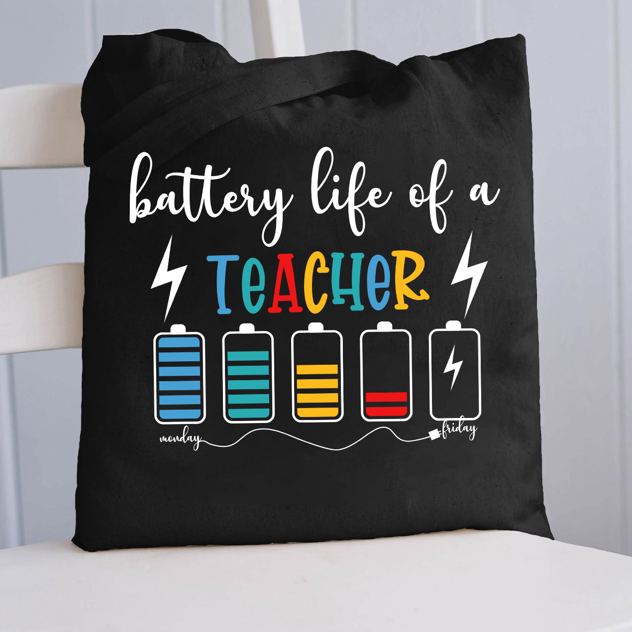 Battery Life Of A Teacher Tote Bag