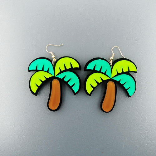 Cute Coconut Tree Acrylic Earrings