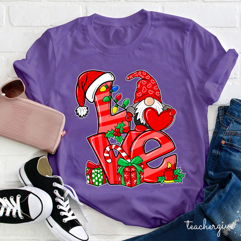 Gnomes' Loving Heart Teacher T-Shirt