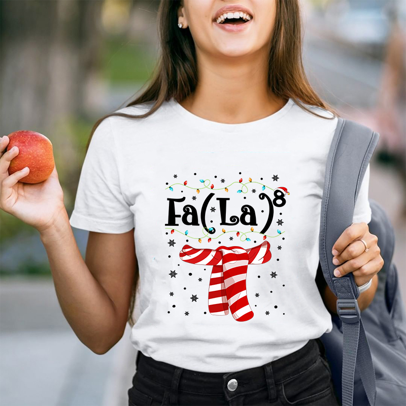 Falalala Christmas Scaff Teacher T-Shirt