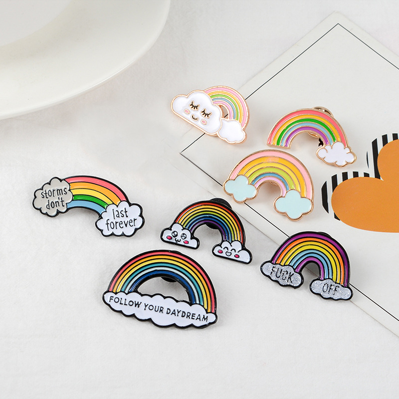 Regenbogenbrücke Lächelndes Gesicht Pin-Set