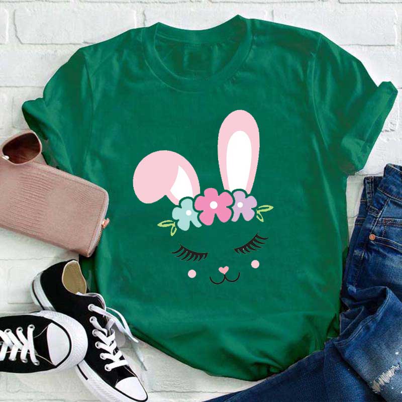 Osterhase und Blumen Lehrer T-Shirt