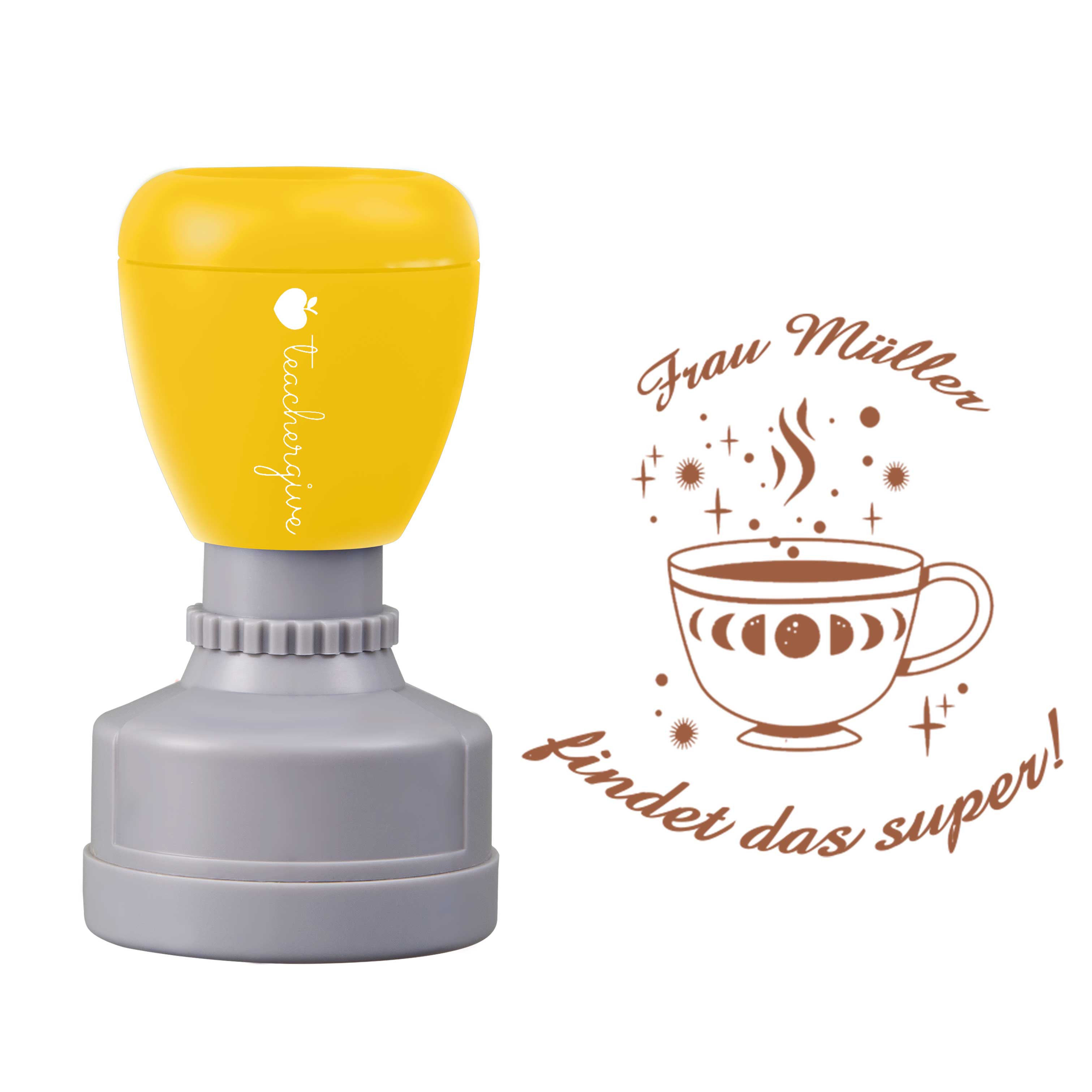 Personalisiert findet das super Lehrer Stempel