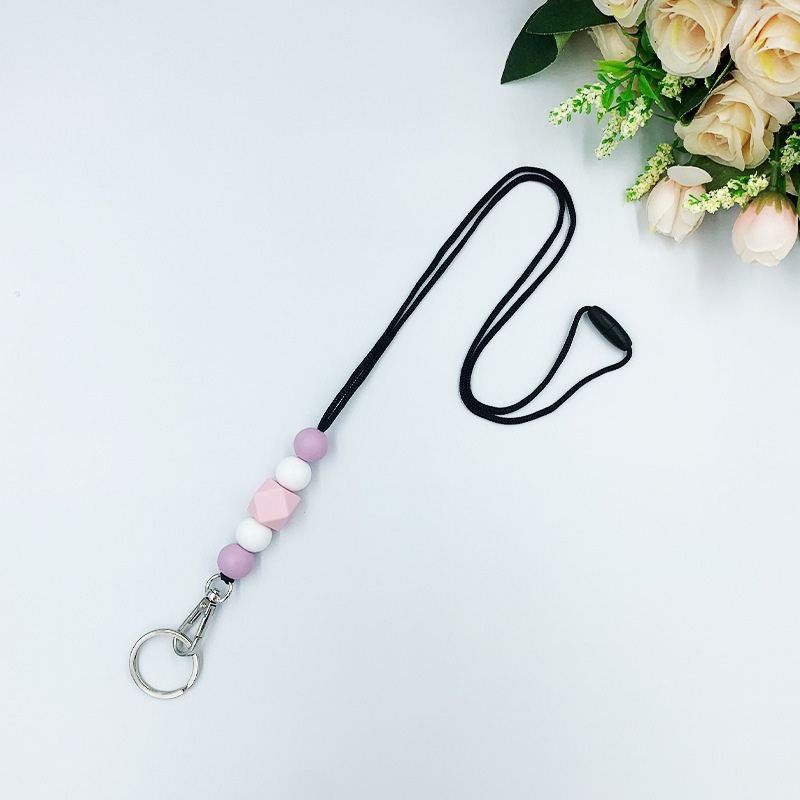 Colorful Rainbow Silica Gel Lanyard