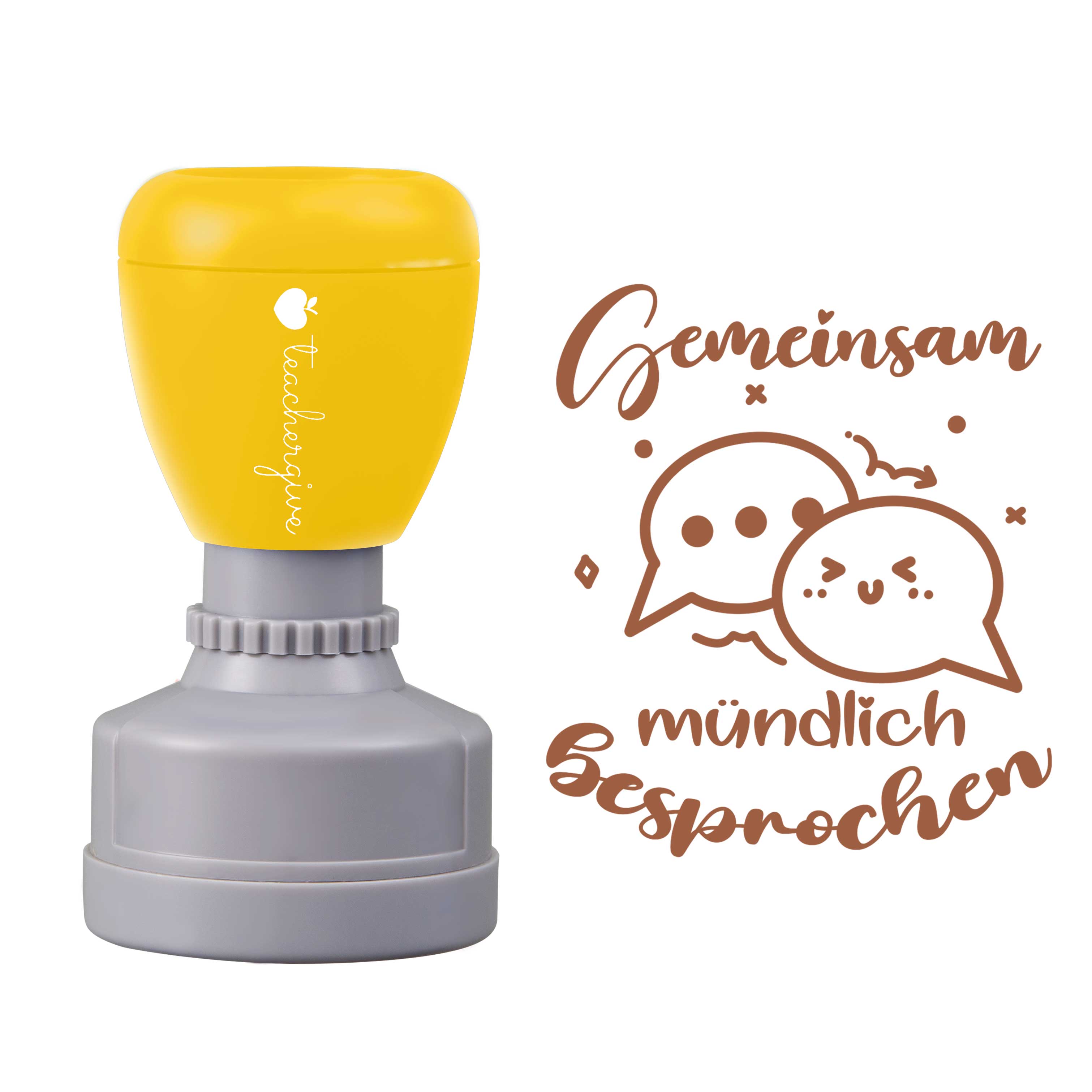 Gemeinsam mündlich besprochen Lehrer Stempel