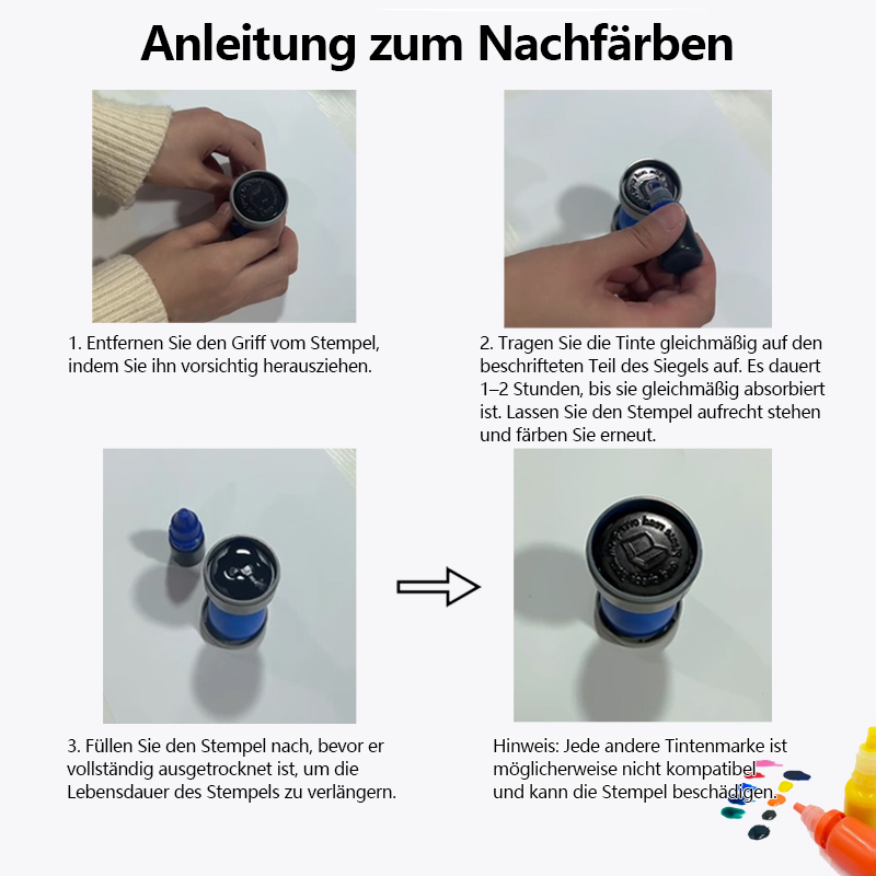 Lehrer Stempel Bunte Nachfüllbare Tinte