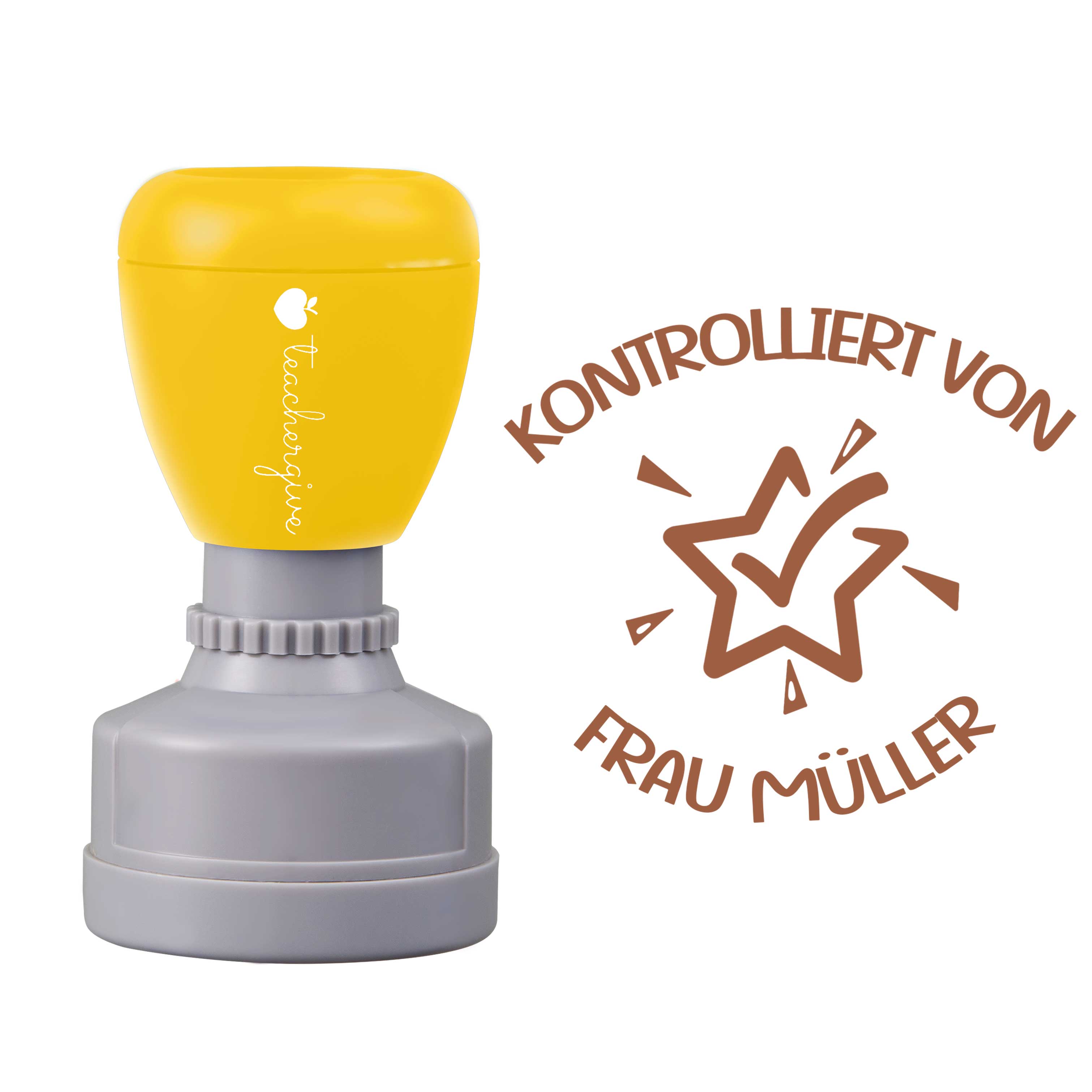 Personalisiert Name Kontrolliert von Lehrer Stempel