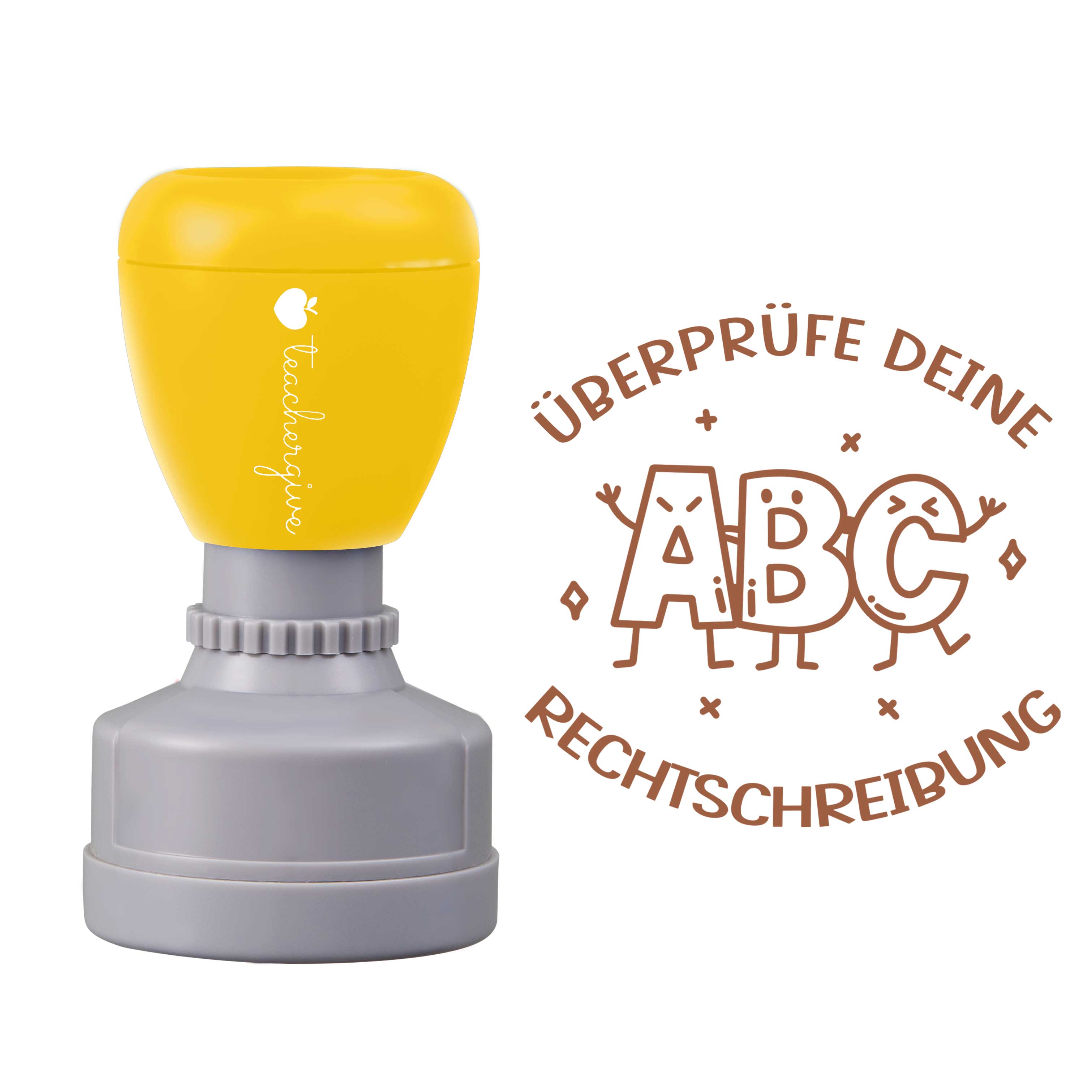 Überprüfe deine Rechtschreibung Lehrer Stempel