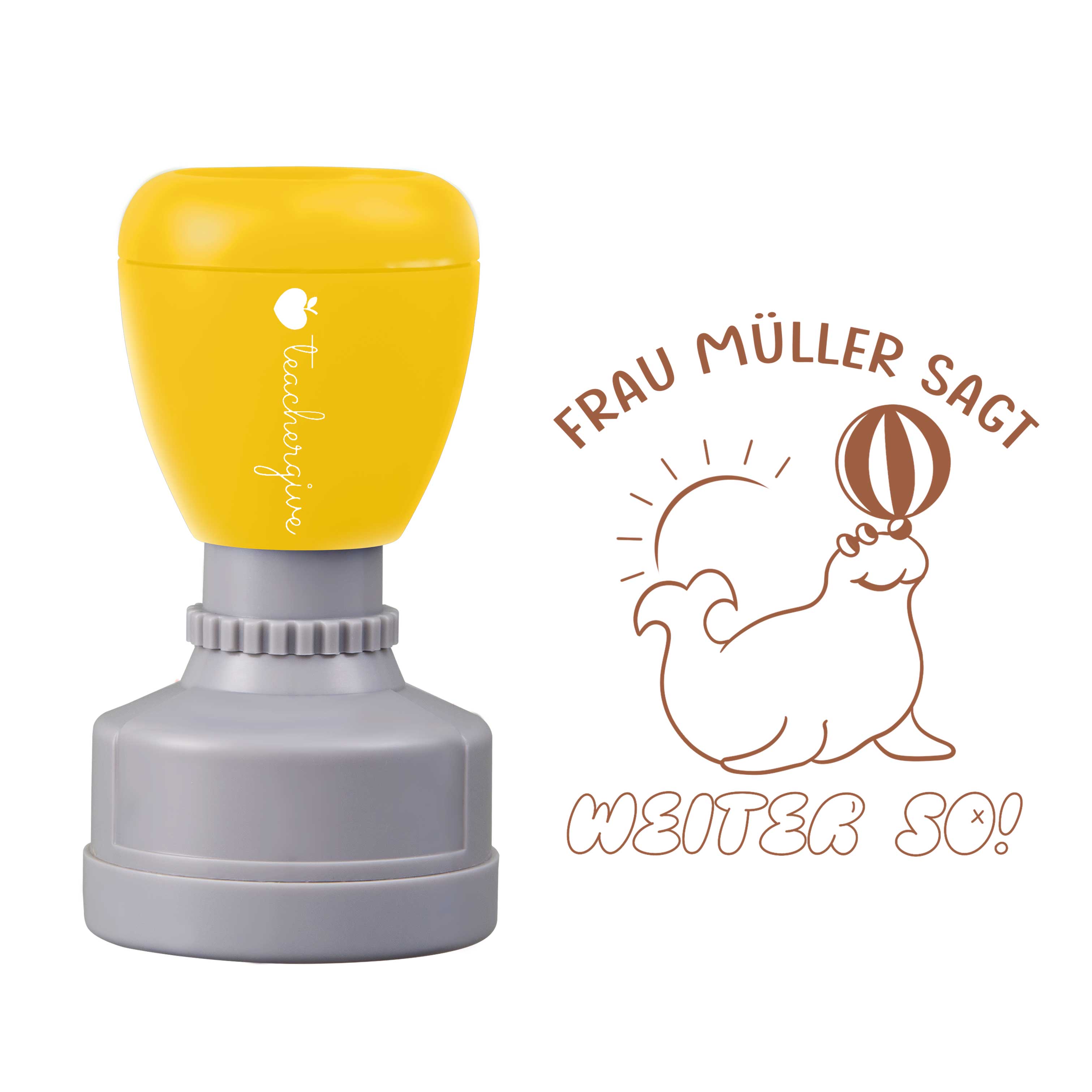 Personalisiert Name sagt weiter so Lehrer Stempel