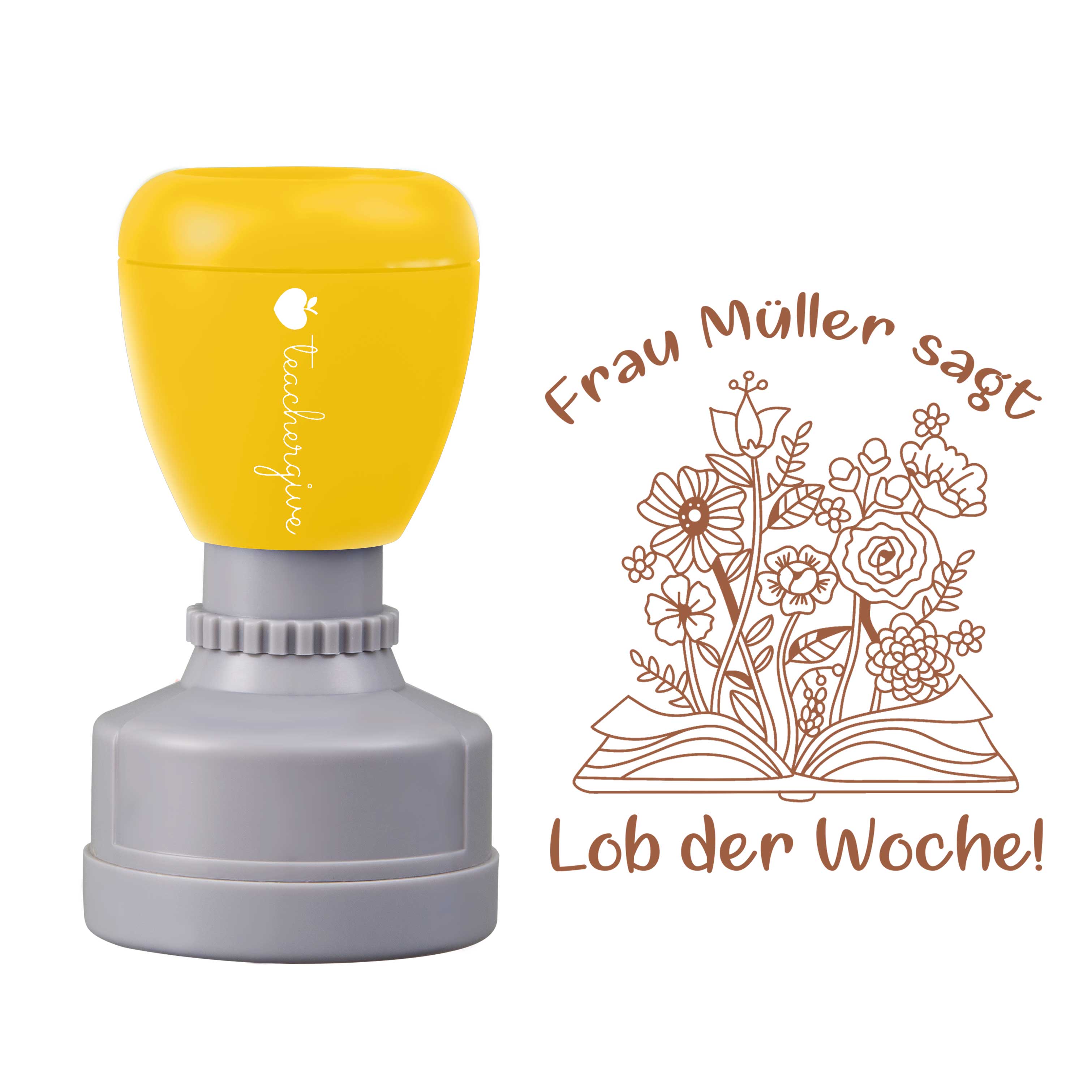 Personalisiert Name sagt Lob der Woche Lehrer Stempel