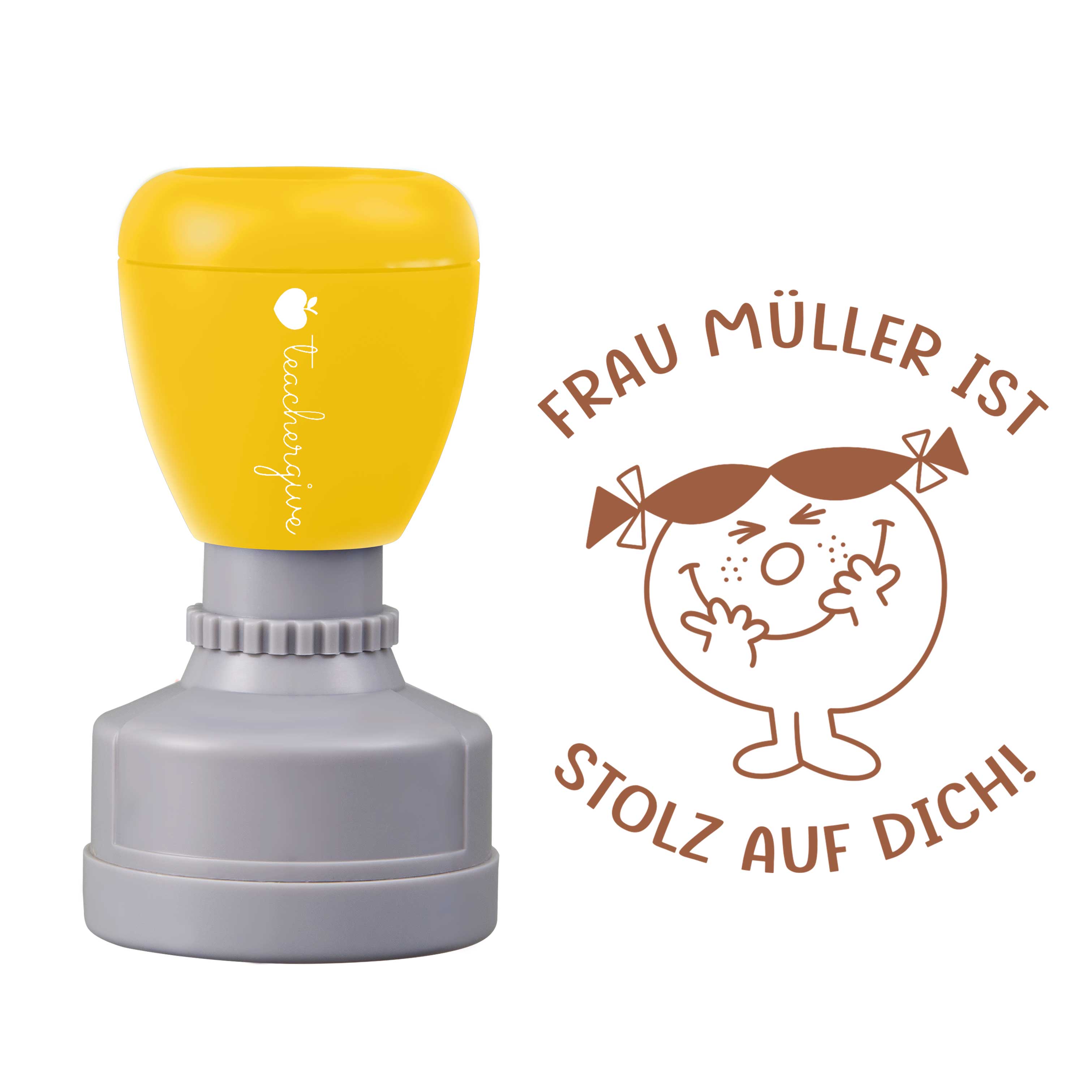 Personalisiert Name ist stolz auf dich Lehrer Stempel