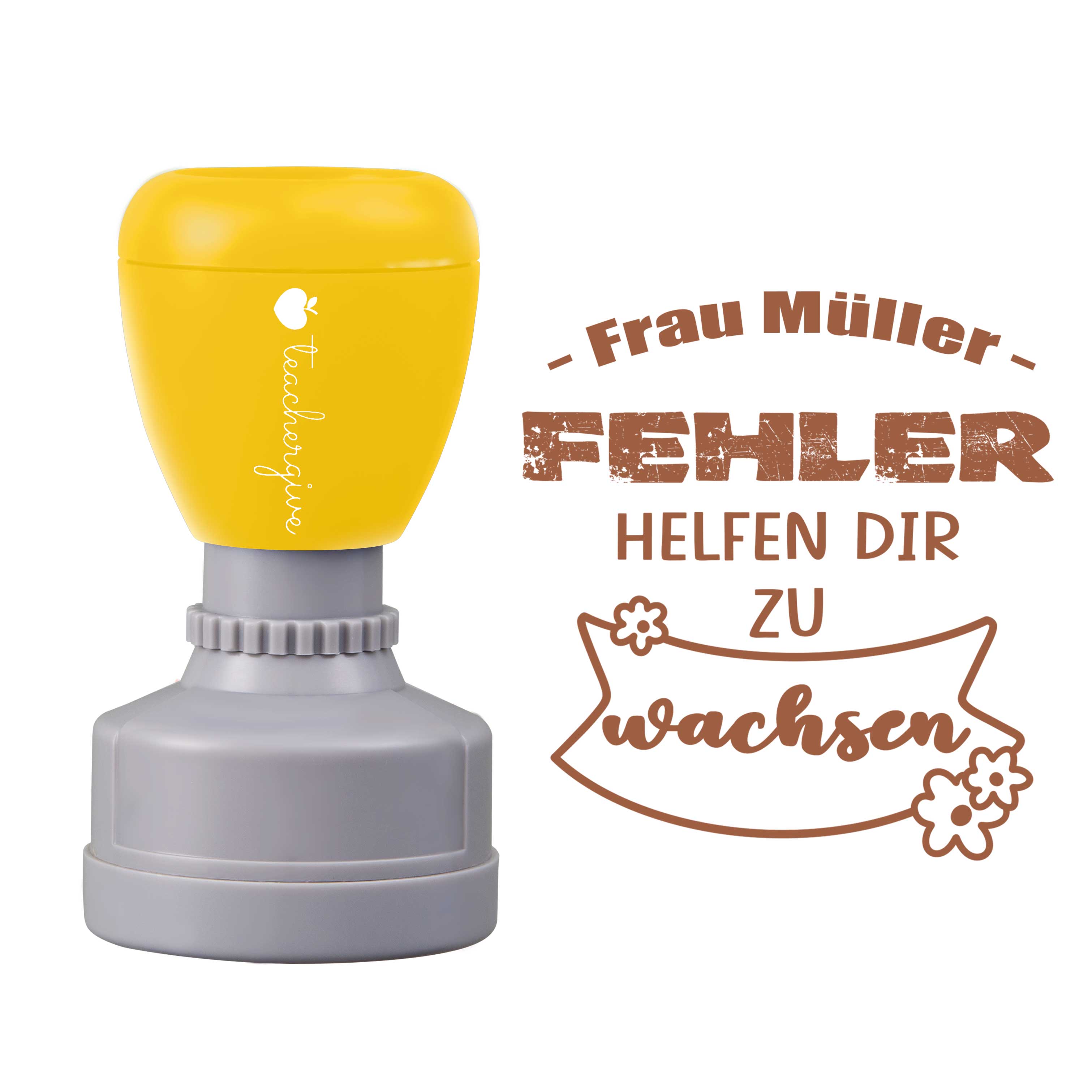 Personalisiert Name Sagt Fehler helfen dir zu wachsen Lehrer Stempel