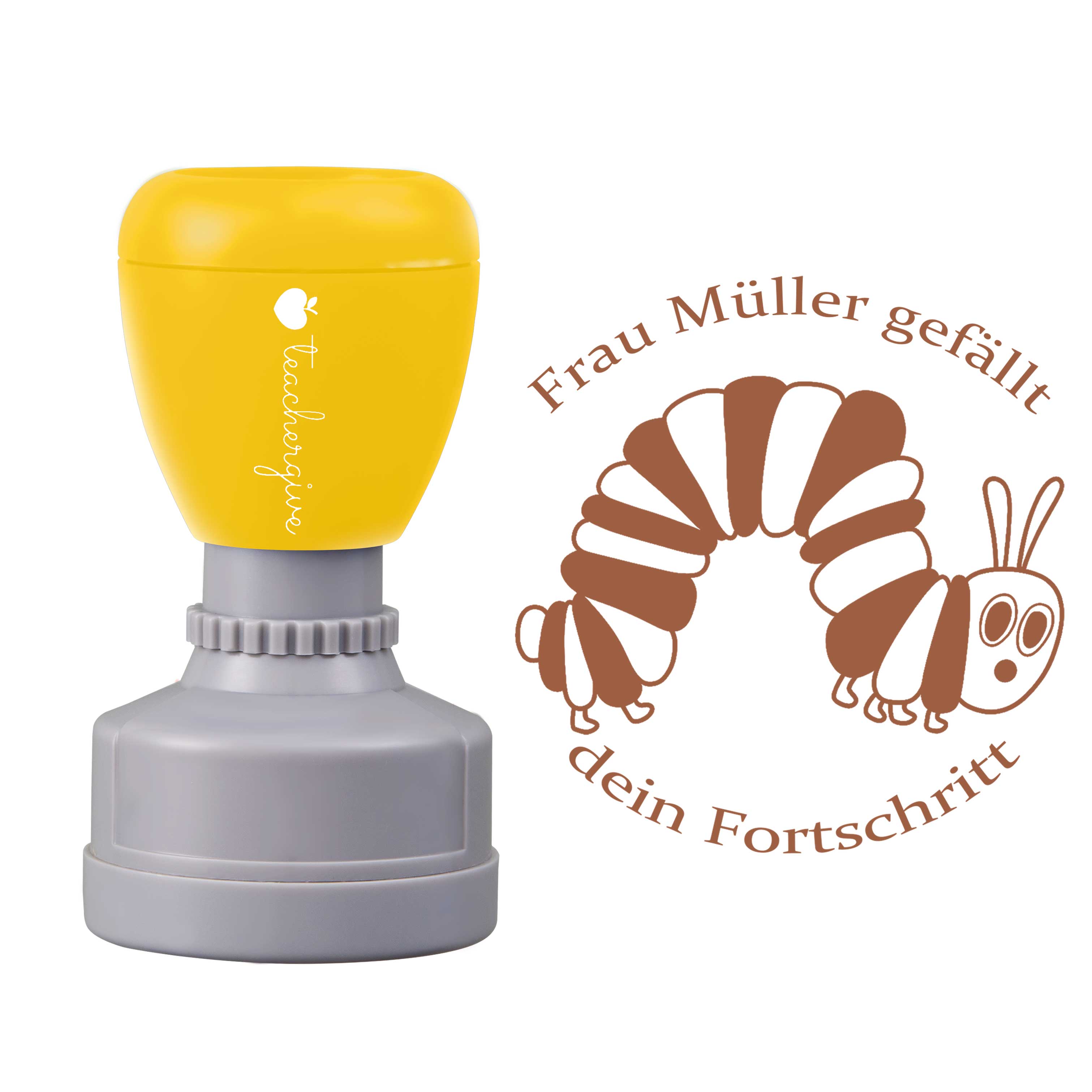 Personalisiert Name gefällt dein Fortschritt Lehrer Stempel
