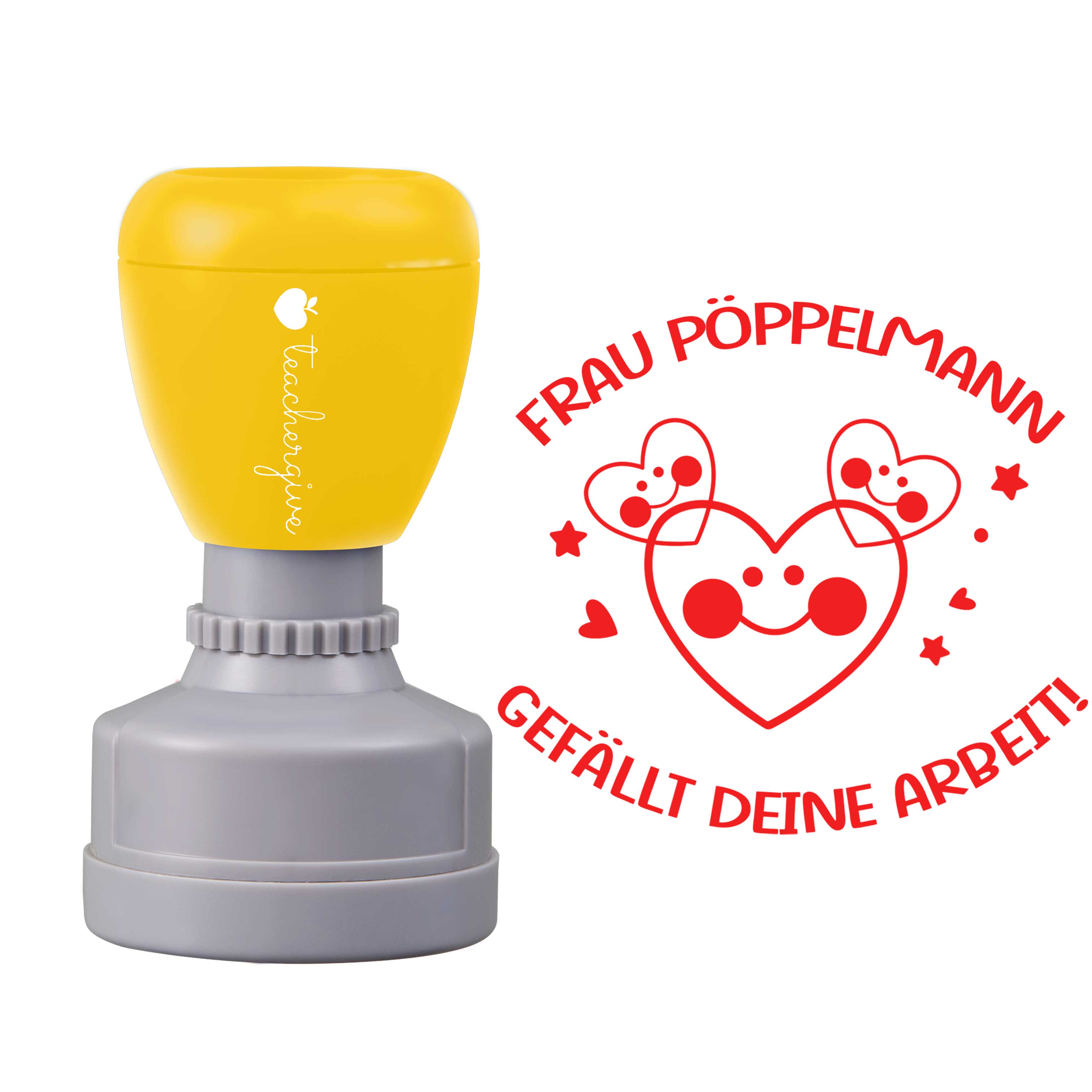 Personalisiert Name gefällt deine Arbeit Lehrer Stempel