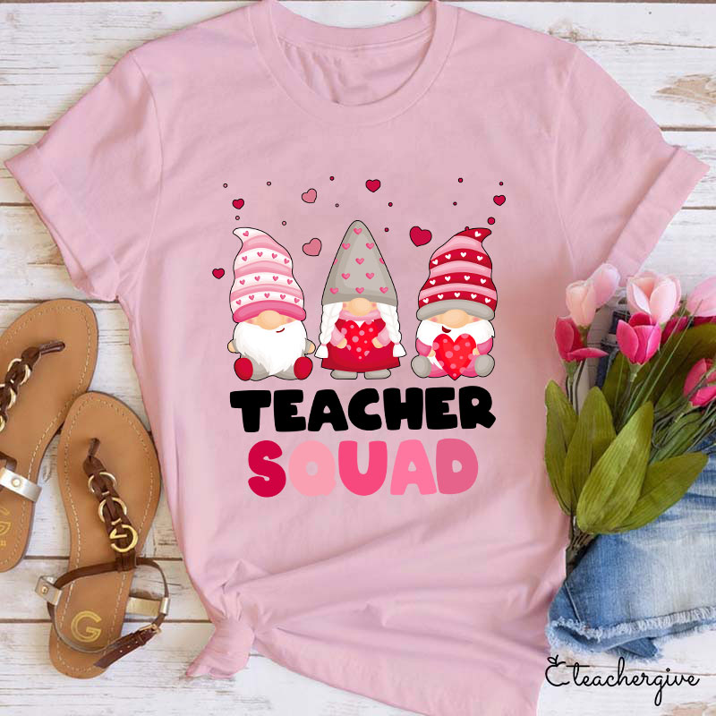 Pink Teacher Squad Teacher T-Shirt