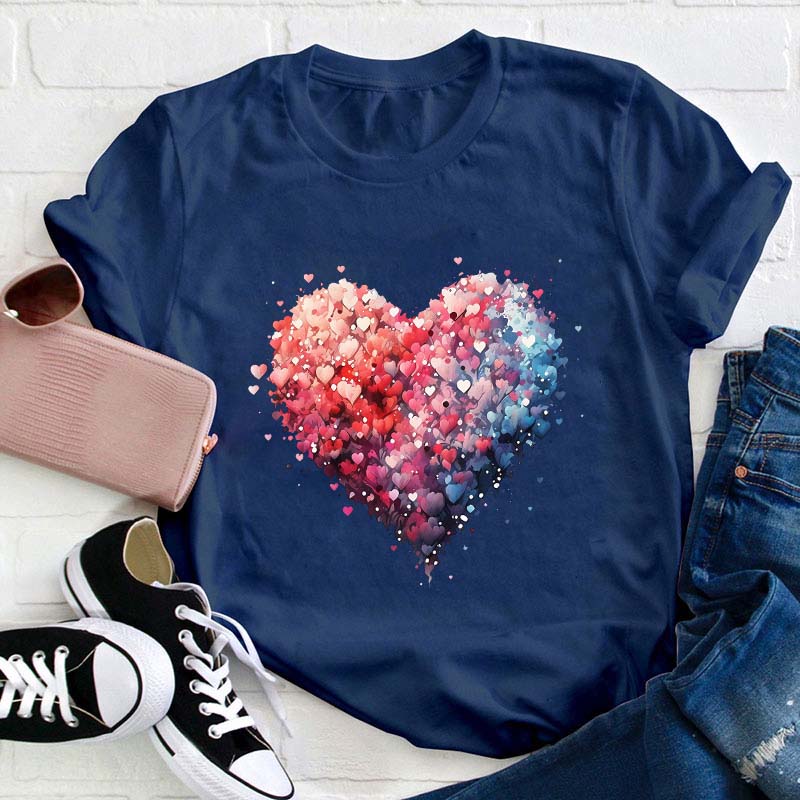 Bubble Heart Teacher T-Shirt