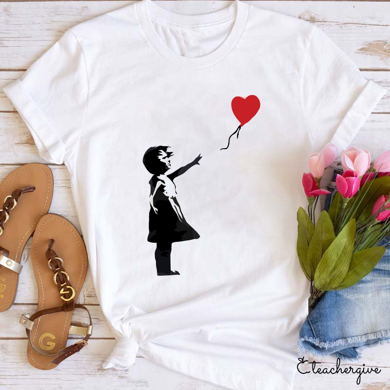 The Girl Whose Balloon Flew Away Teacher T-Shirt