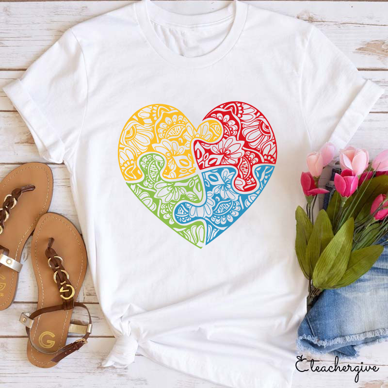 Puzzle Heart SLP Teacher T-Shirt