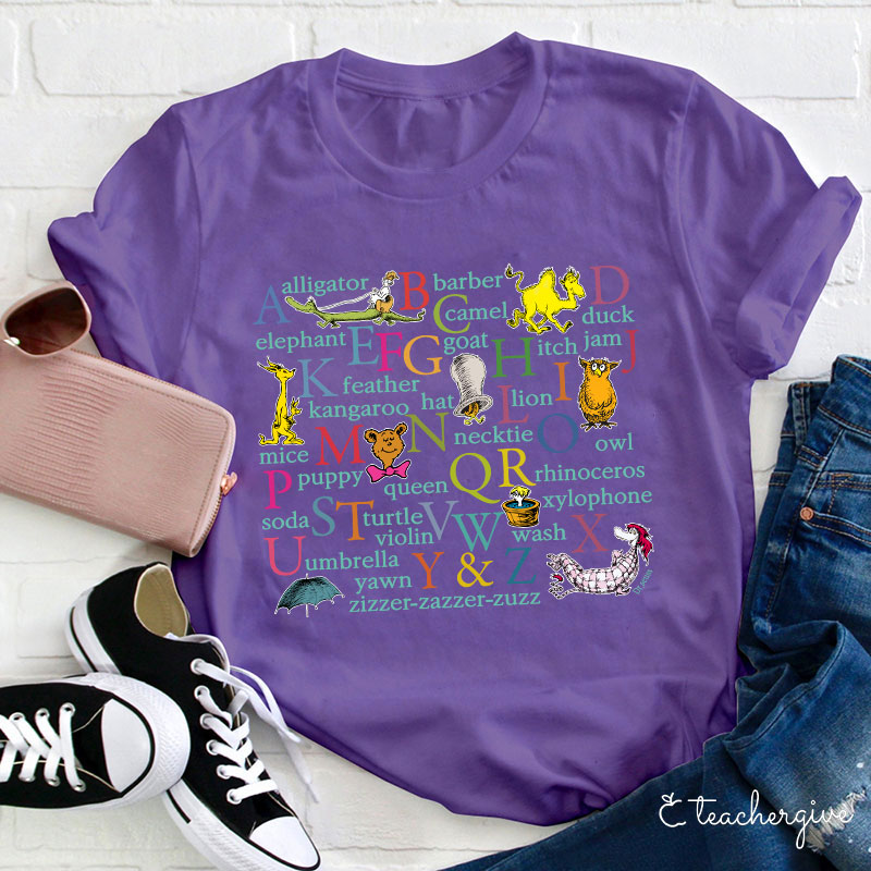 Dr. Seuss Animal Alphabet Teacher T-Shirt