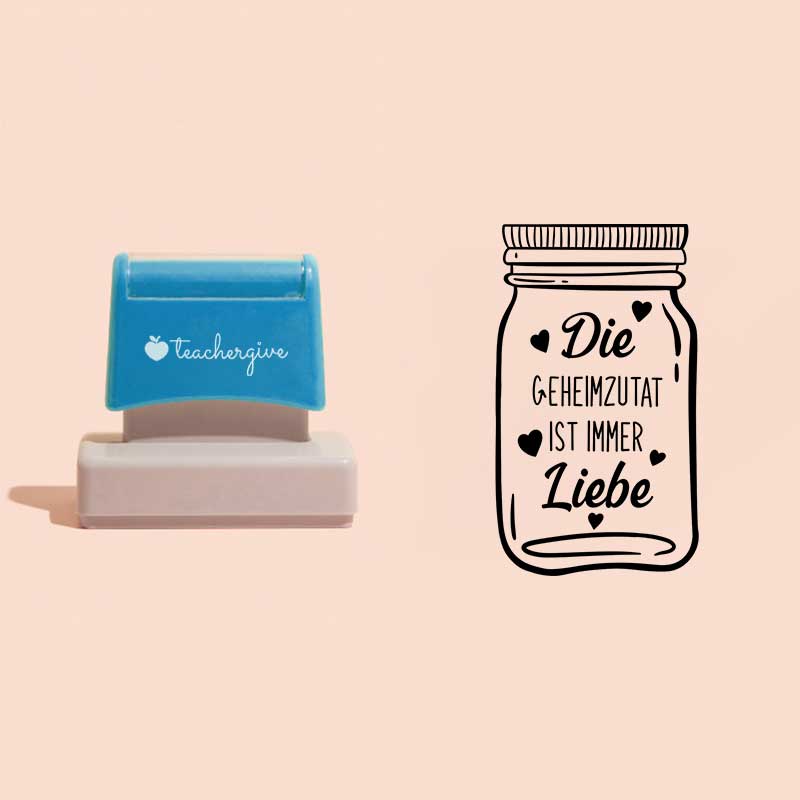 Die Geheimzutat Ist Immer Liebe Lehrer Rechteckiger Stempel