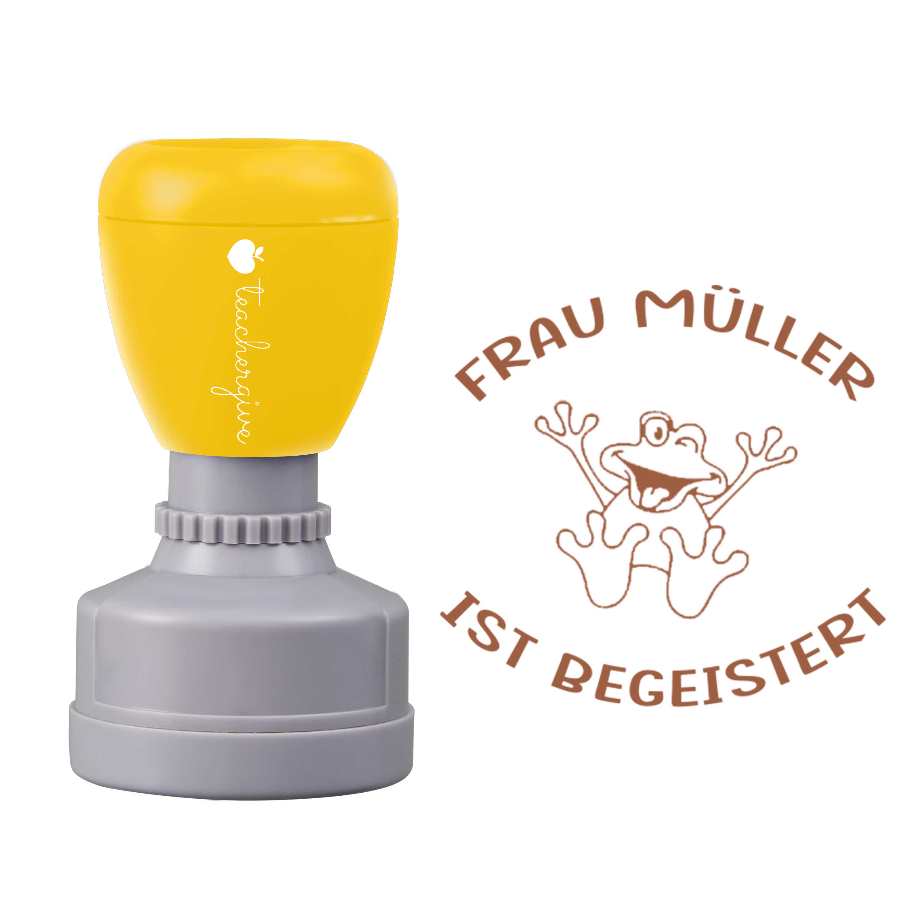 Personalisiert Name ist begeistert Lehrer Stempel