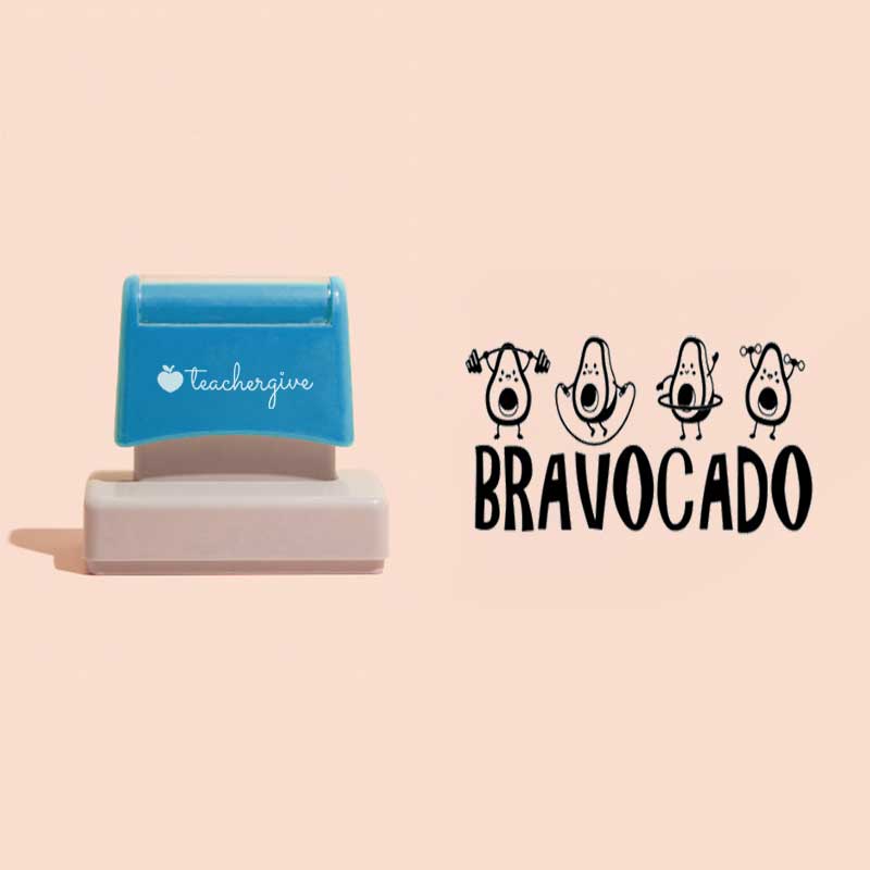 Bravocado Lehrer Rechteckiger Stempel