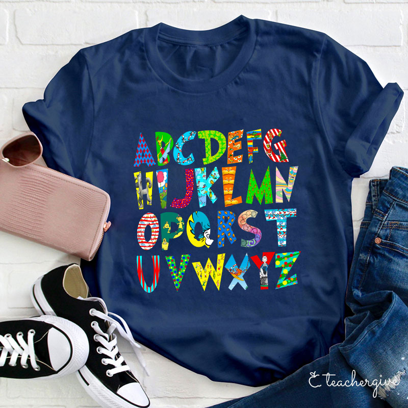 Colorful Alphabet Cute Teacher T-Shirt