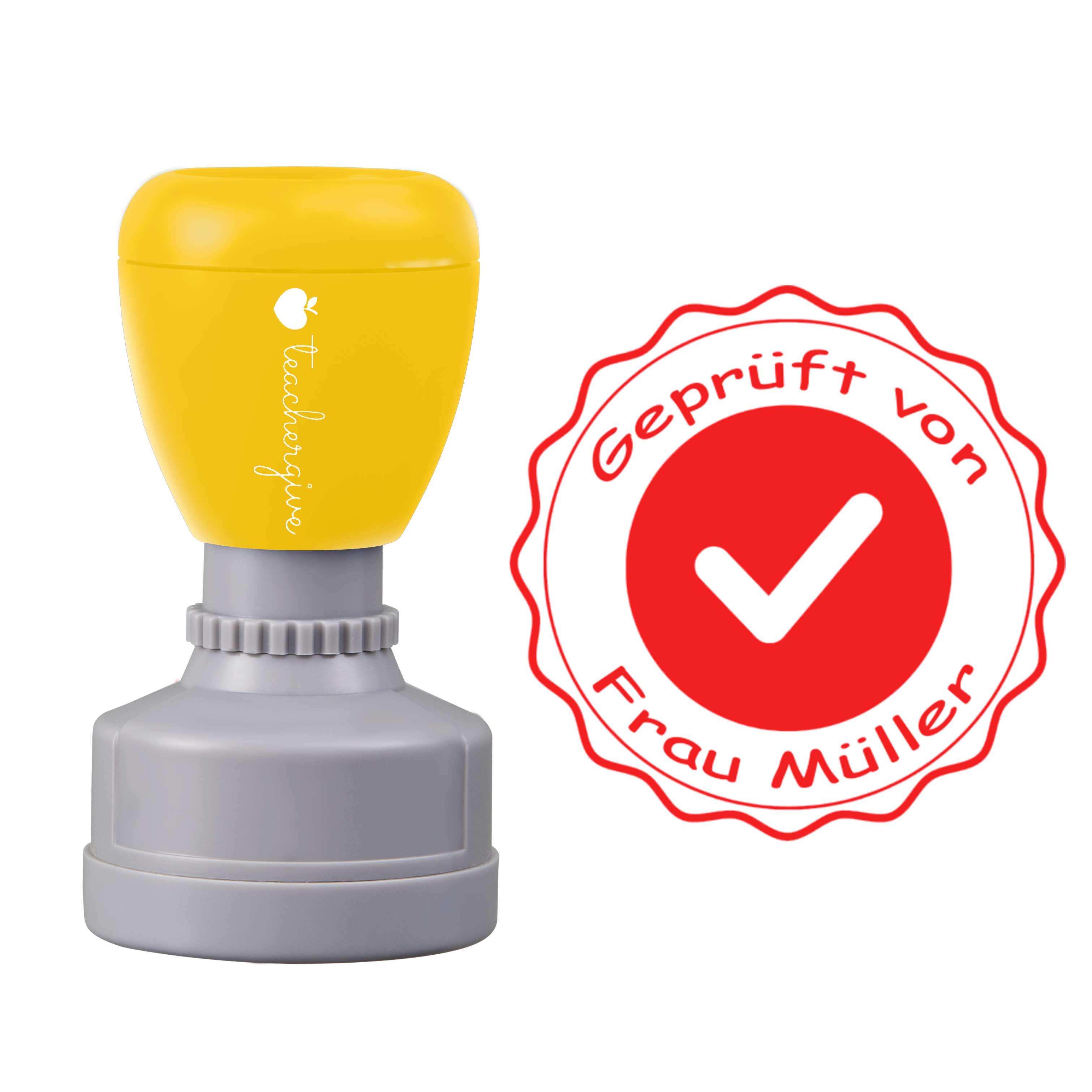 Personalisiert Geprüft von Lehrer Stempel