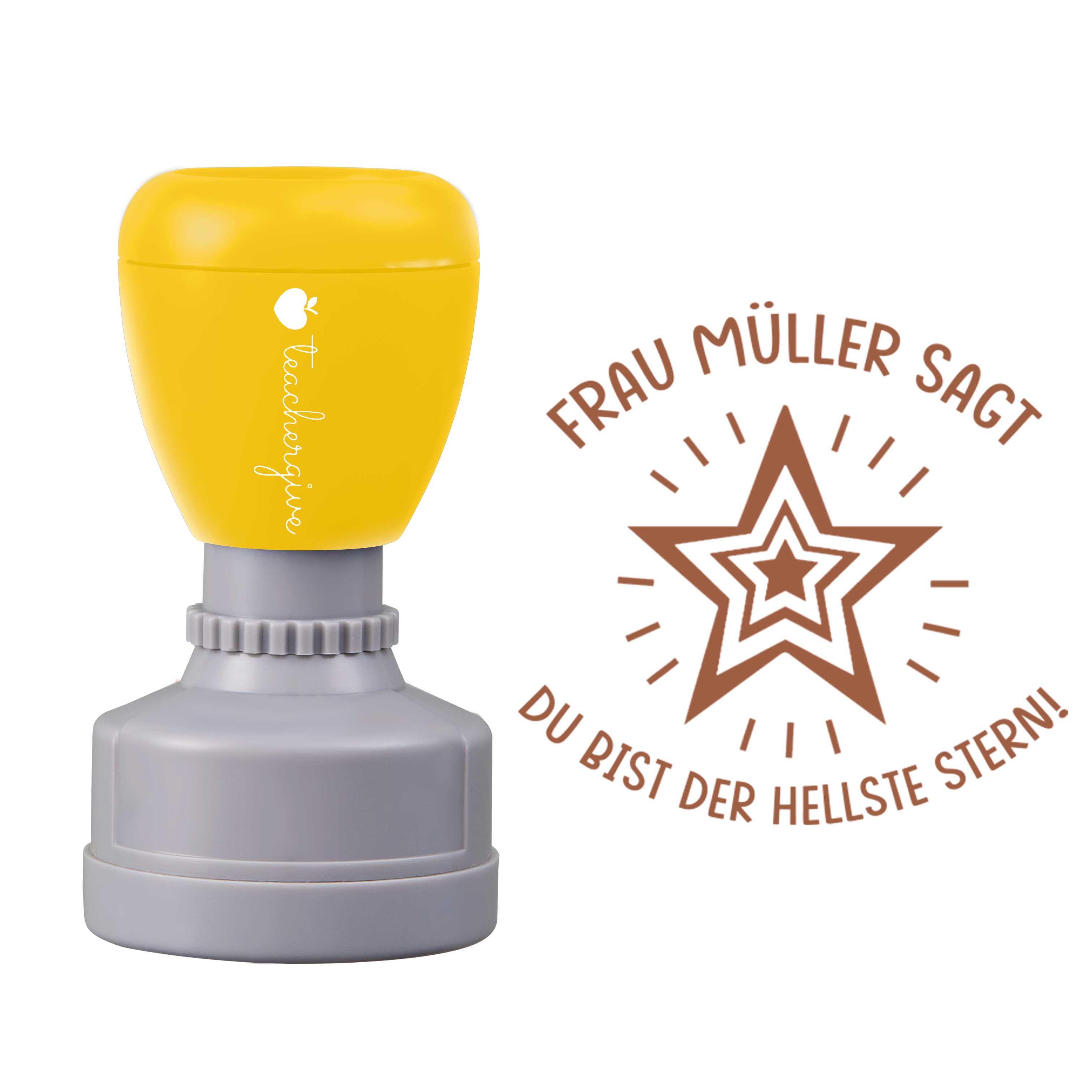 Personalisiert Name sagt du bist der hellste Stern Lehrer Stempel